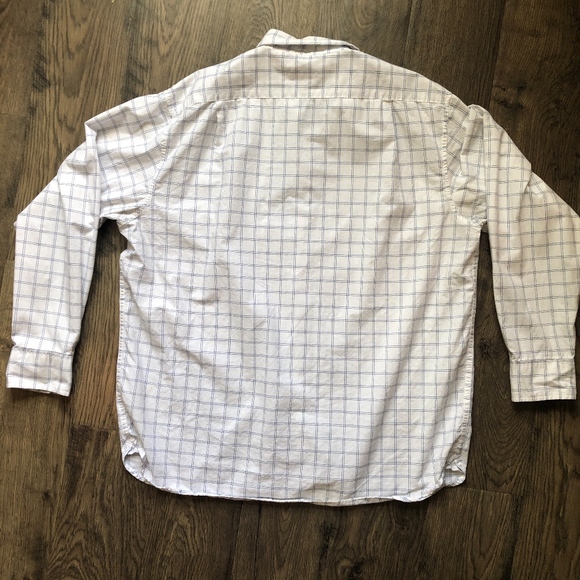 IZOD | White/Blue Windowpane Button Down Shirt szL - Picture 7 of 7